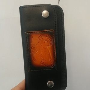 Bike driver leather wallet